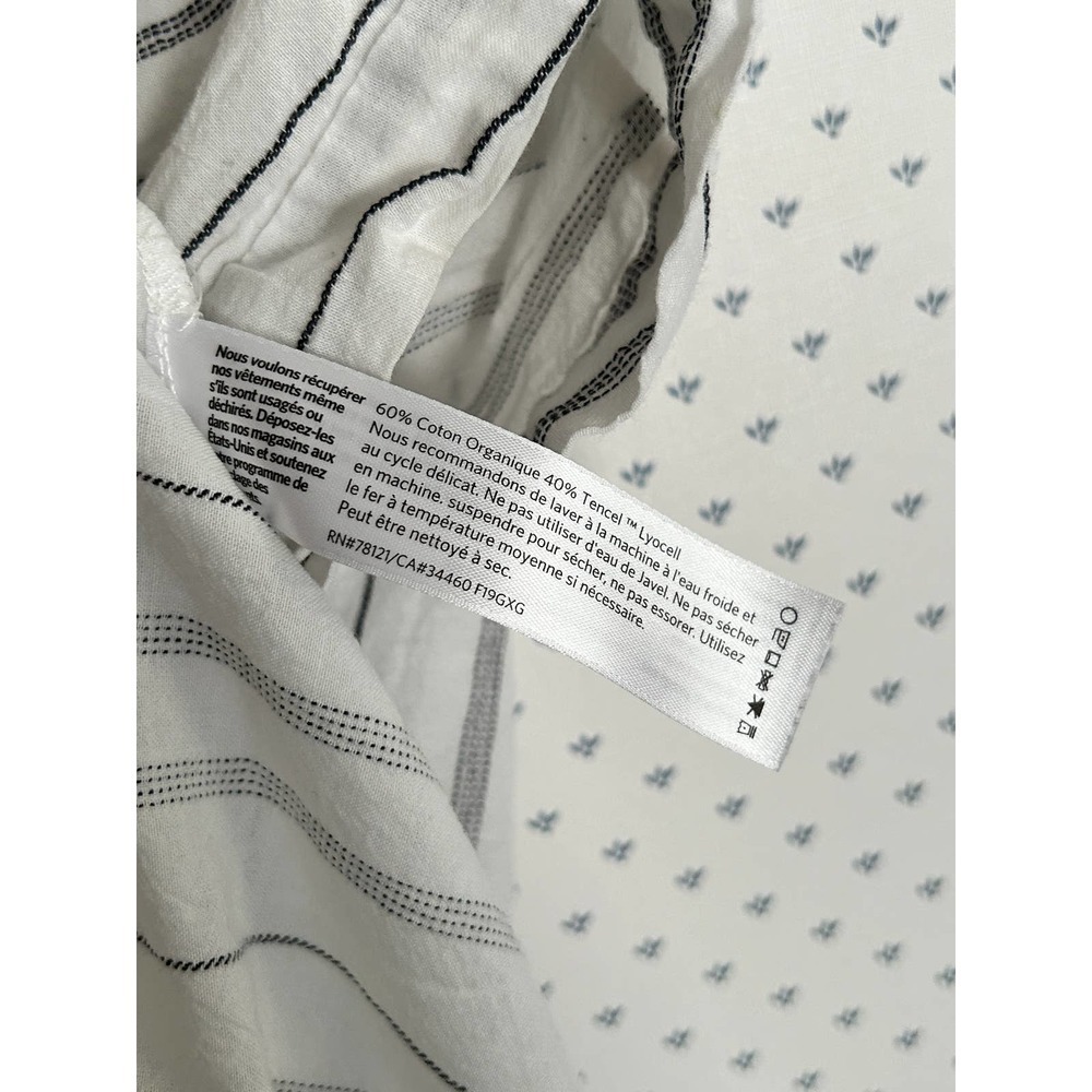 Eileen Fisher Organic Cotton Tencel Striped Boxy Shirt L PL Petite Lagenlook - Picture 4 of 6